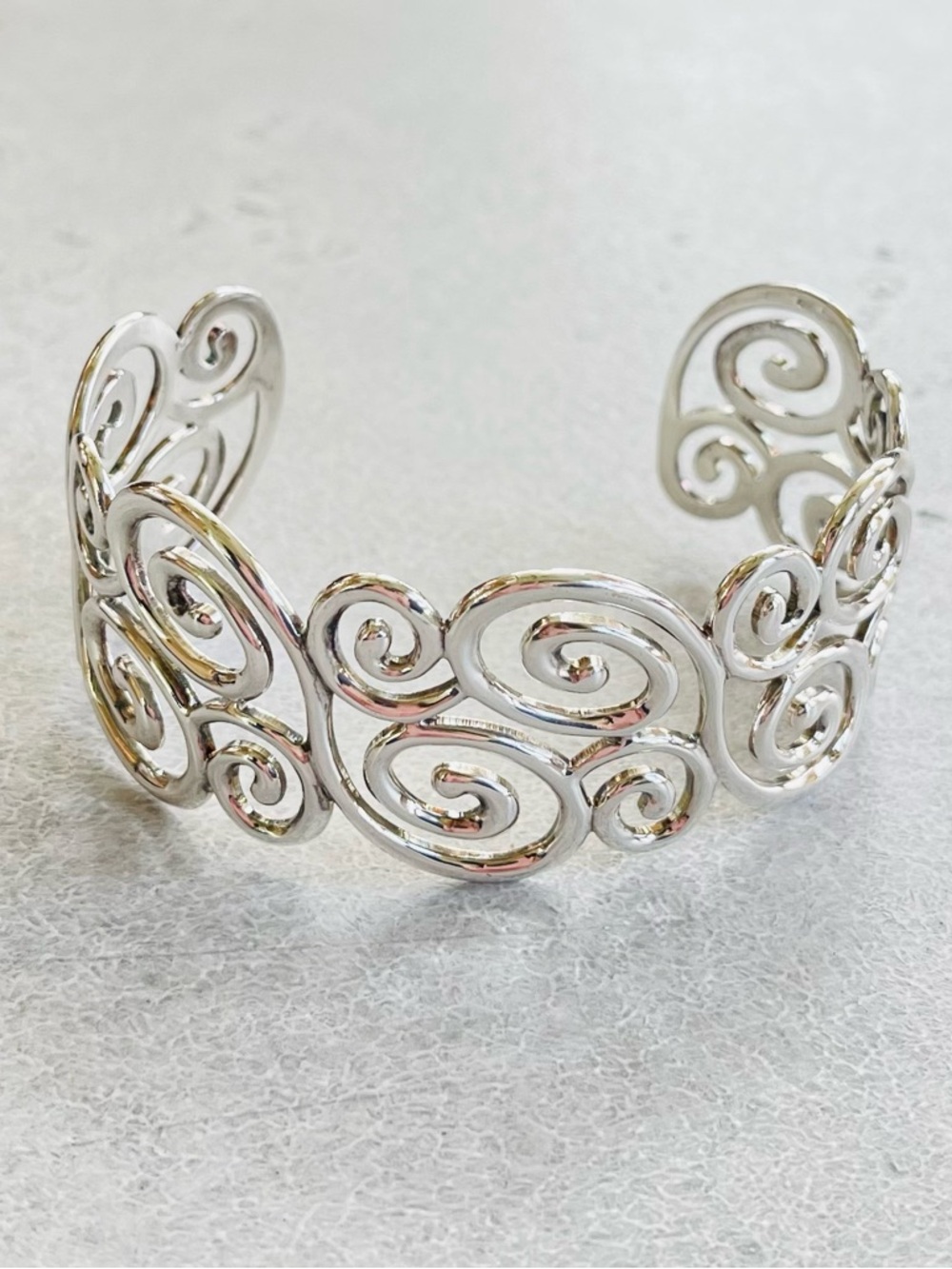 Ross Simons Sterling Silver Cuff Bracelet Open Scroll Ornate Jewelry